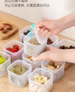 Food Storage Container 6 Grids Vegetable Fruit Fresh-keeping Box with Lid for Refrigerator Kitchen Spice Seasoning Storage Jar - Image 16