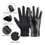 Genuine Leather Gloves for Women Soft Sheepskin Warm Touchscreen Gloves Fashion Women Leather Gloves Winter - Image 12