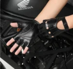 Men Half Finger Genuine Leather Gloves Sheepskin Leather Gloves Outdoor Cycling Driving Motorcycle Gloves Fingerless Gym Mittens - Image 6