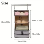Hanging Organizers for Travel Storage Compressible Foldable Multi Layer Bags for Closet Suitcase Dormitory - Image 4
