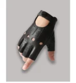 Men Half Finger Genuine Leather Gloves Sheepskin Leather Gloves Outdoor Cycling Driving Motorcycle Gloves Fingerless Gym Mittens - Image 17