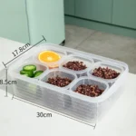 Food Storage Container 6 Grids Vegetable Fruit Fresh-keeping Box with Lid for Refrigerator Kitchen Spice Seasoning Storage Jar - Image 2