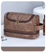 Large Hanging Toiletry Cosmetic Travel Bags for Men Women Leather Travel Bags with Hanging Hook Toiletries Bathroom Shaving Bags - Image 17