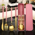 Stainless Steel Cutlery Set With Storage Box 4 Counts Portable Tableware Set For Home Kitchen Dining Room Household Tableware - Image 2