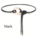 Elegant ladies tie knot belts, retro thin waistbands, fashionable decorative dresses, shirts, coats and overcoats with belts - Image 8