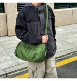 Outdoor Portable Crossbody Bags for Men and Women Commuter Waterproof Youth Shoulder Bag Solid Color Lightweight Female Tote - Image 15