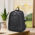 Cute Simple Casual Backpack Simple Versatile Trendy Grid Fashion Street Travel Personality Storage Bag Sequin Backage For Girls - Image 2