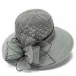 European & American Elegant Knitted Hats Solid Color Big Brim Sun Hat Women Outdoor UV Protection Bucket Hats for Mom - Image 7