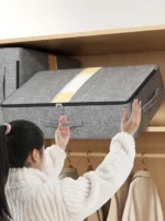 Extra-large capacity underbed clothing storage bag Quilt blanket storage bag Foldable pants coat storage bag Wardrobe organizer - Image 5