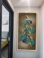 Led Light  Decorate living room dining room  orridor Bedroom staircase Simple Modern Hanging Painting Mural Ginkgo Mural Lamp - Image 4
