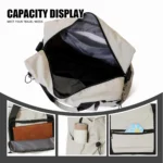Travel Bag with Large Capacity for Short-Distance Travel, Storage Luggage Bag, Portable Lightweight Crossbody Sports and Fitness Bag for Women, Expandable and Can Be Attached to a Trolley Case - Image 6