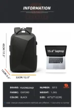 Black Smart Computer Laptop Bags for Men Backpack New Waterproof Student Outdoor Backpack Travel Bag Backpack Hard Shell - Image 12