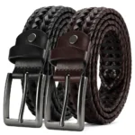 CHAOREN Leather Braided Belts for Mens Casual Woven Leather Belt for Dress Pants - Image 7