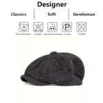 Retro Newsboy Caps Men British Painters Hats Spring Autumn Berets Stripe Style Flat Cap Hip Hop Berets - Image 6