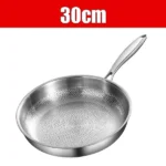 10”/11”/12” Tri-Ply Stainless Steel Frying Pan 3-layer Kitchen Cooking pans Fast Heating Chef's pan with Ergonomic Handles - Image 8