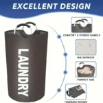 Extra-large Waterproof Laundry Basket Padded Handle Foldable Multi-purpose Storage Bathroom Laundry Room Balcony Baskets - Image 5