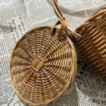Handmade rattan woven handbag fashion countryside picnic bucket bag shopping basket summer beach bag - Image 11