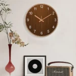 Modern Round Wall Clock Wooden Grain Non-Ticking Wall Clock for Living Room Bedroom Kitchen Office Home Decor Minimalist Style - Image 3