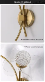 LED Wall Lamp Modern Luxury Flower Shaped Decorative Light Bedroom Bedside Study Dining Room Living Room Background Wall Lamp - Image 29