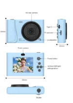 4K Digital Camera  24 Million Pixels Video Camcorder 16x Zoom Compact Cameras Auto Focus for Kids Adult Beginners Photograph - Image 27