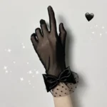 Lace Bowknot Gloves Nightclub Gloves Short Gloves Wedding Party Gowns Gloves Women Gloves Stage Wrist Length Gloves - Image 5