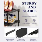 Shoe Rack Non-Woven Shoe Rack Shelf, Stackable Shoe Organizer helves for Closet, Entryway, Garage & Corridor, Sturdy & Long - Image 6