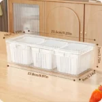 1 Set of Food Storage Containers Square Transparent Compartments for Refrigerators, Salad, Fruit, Vegetable And Condiment Boxes - Image 4