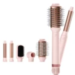Hair dryer brush detachable 5-in-1 styling and drying system for quick drying, curl smoothing and styling, straightening brush