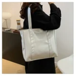 Simple Large Capacity Tote Bags for Women Retro Pu Leather Ladies Shoulder Bag Commuter Portable Girls Student Underarm Handbag - Image 22