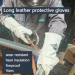 Fire Resistant Gloves Durable,Cowhide Leather Gloves,Long Welding Gloves,Non-Slip,Men's Cowhide Work Gloves - Image 3