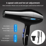 Hair Dryer 1800W Professional Powerful Hair Dryer Fast Heating Hot And Cold Adjustment Ionic Air Blow Dryer with Air Collecting - Image 2