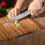 High-quality 8piece premium stainless steel kitchen knife set including kitchen chef knives with rubber wood block knife holders - Image 4