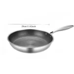 Stainless Steel Frying Pan Honeycomb Non Stick Frying Pan Easy To Clean Kitchen Wokes Pans Suitable for Fried Egg Steak - Image 6