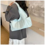 2024 New Women's Tote Bags Trendy Versatile Commuting Large Capacity One Shoulder Bag Summer Casual Solid Color Female Handbags - Image 29
