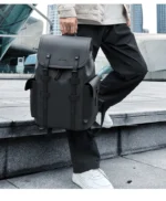Septwolves High Quality Business Printed Leather Backpack Man Designer Drawstring Flip Monogram Laptop Bags Print Work Rucksack - Image 20