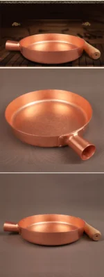 Copper Frying Pan Fast Heat Transfer 2mm Thickened Non-stick Pan   Induction Compatible 100% Hand Forged Pure Copper Cooking Pot - Image 6