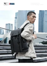 Septwolves High Quality Business Printed Leather Backpack Man Designer Drawstring Flip Monogram Laptop Bags Print Work Rucksack - Image 18