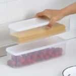 4 Pcs Long Rectangular Food Storage Containers, Plastic Reusable Refrigerator Organizer Boxes Kitchen Accessories - Image 5