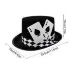 Top Hats for Men Playing Card Pattern Magician Costume Accessory Novelty Felt Hat For Stage Shows Cosplay Parties School Plays - Image 7