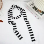 2024 Women Harajuku Cotton Scarves Y2k Black Grey Stripe Long Scarves 180cm Thin Long Decorative Neckerchief Fashion Streetwear - Image 40