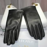 Women's Synthetic Leather Gloves Winter Warmth Short Thin Screen Driving Female Color Leather Gloves New 2022 Cycling - Image 4