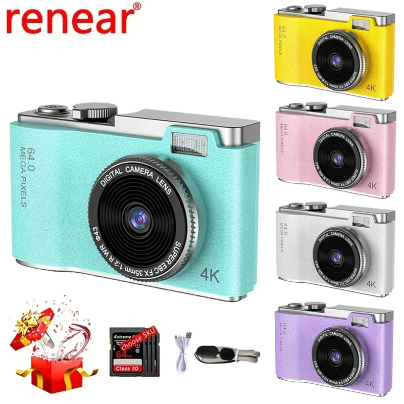 Sfe6709524f194517bb9ed5529ef97ddc7.webp Digital Camera 4K HD Kid Camera 48MP Autofocus Vlogging Camera 2.4 inch Retro Fashion Portable Video Camcorder for Beginners - Image 1