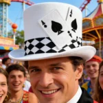 Top Hats for Men Playing Card Pattern Magician Costume Accessory Novelty Felt Hat For Stage Shows Cosplay Parties School Plays - Image 5