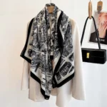 130*130cm Large Shawl Beach Wraps Women Luxury Printed Square Scarf Retro Fashion Scarves Bandanas Elegant Hijab - Image 5