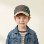 Children's Baseball Caps - Boys and Girls, Plaid Cotton Floppy Baseball Caps, Trendy Kids' Small Dinosaur Sun Protection Hats - Image 6