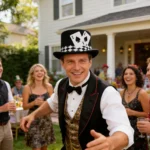 Top Hats for Men Playing Card Pattern Magician Costume Accessory Novelty Felt Hat For Stage Shows Cosplay Parties School Plays - Image 12