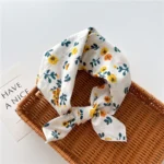 Floral Polka Dot Square Scarf Cotton Scarves Headband Headscarf Decoration Women Flower Kerchief Neckerchief Head Wrap Bandanas - Image 41