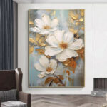 New Arrival Large Lotus Flower Thickness Canvas Paints Oil Painting Handmade Abstract Home Decoration Accessories 3D Palette - Image 3