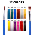 Fit Colors 12 Colors Face Paint Water Soluble Human Body Paints Halloween Masquerade Makeup Palette Brush - Image 5
