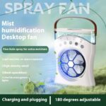 Portable Fan Portable Mini Humidifier Fan Water Spraying Fan Rechargeable Cooler Air Adjustment Fan For Hot Weather - Image 4